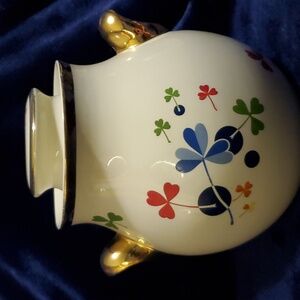 Vintage HALL Golden Clover cookie jar with lid.